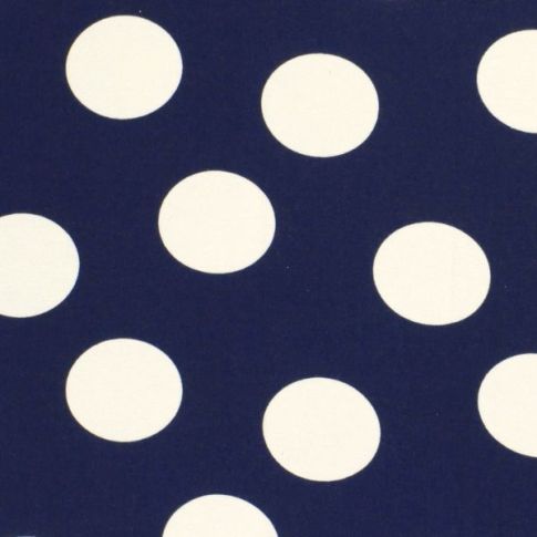 Tissu Jersey Viscose  Asta pois blancs sur fond Bleu marine