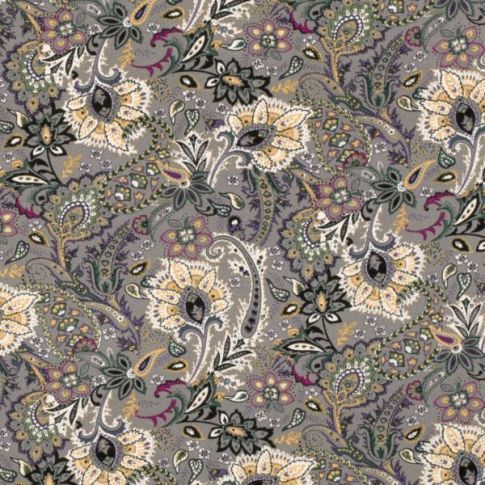 Tissu Jersey Viscose  Asa sur fond Gris