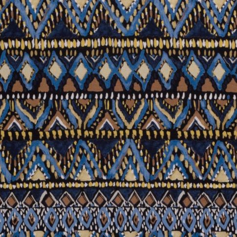 Tissu Jersey Viscose  Beata sur fond Bleu