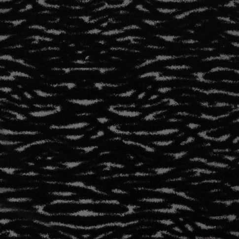 Tissu Imperméable envers tout doux Zebra sur fond Noir