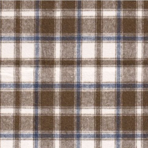 Tissu Jacquard toucher laine Check sur fond Marron