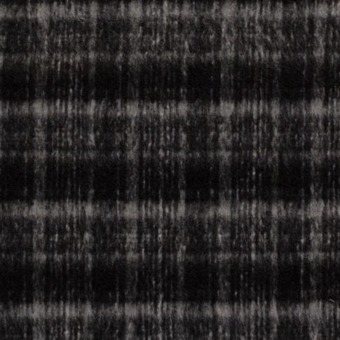Tissu Jacquard Laine Carreaux Florano sur fond Noir