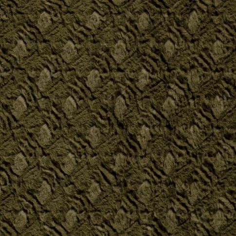 Tissu Fausse fourrure tout doux Llario sur fond Vert kaki foncé