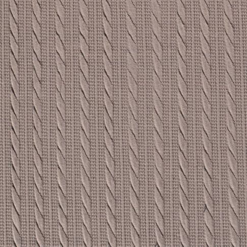 Tissu Maille torsadé en relief uni Taupe