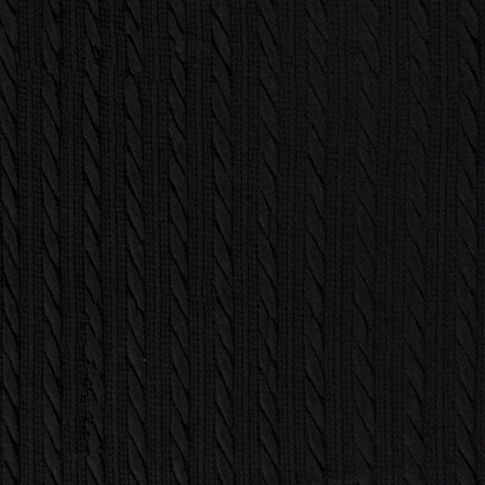 Tissu Maille torsadé en relief uni Noir