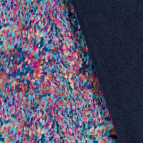 Tissu Softshell Confettis sur fond Bleu