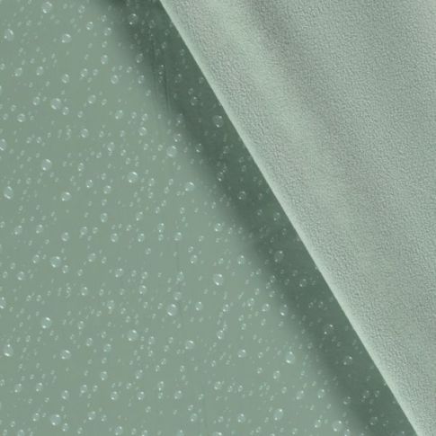 Tissu Softshell Gouttelettes en relief sur fond Vert amande