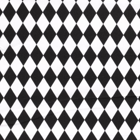 Tissu Burlington Carro blanc sur fond Noir