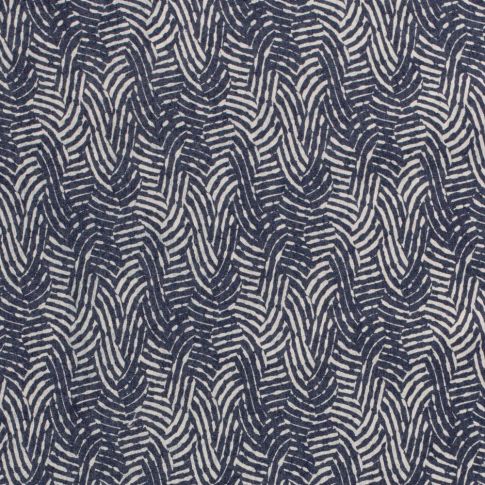 Tissu Jeans stretch Motifs abstraits sur fond Bleu marine