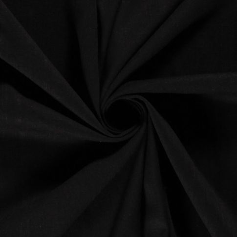 Tissu Viscose extensible uni Noir profond