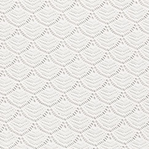 Tissu Dentelle Coton ajouré éventail Blanc