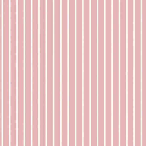 Tissu Popeline de Coton Rayures blanches sur fond Vieux rose