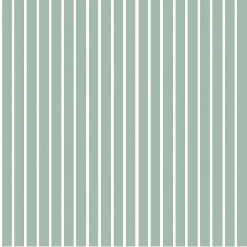 Tissu Popeline de Coton Rayures blanches sur fond Vert menthe