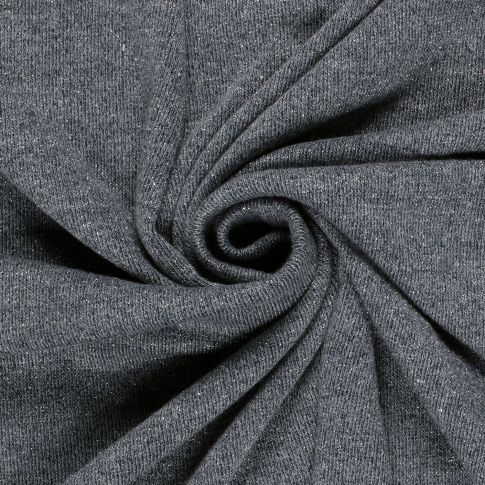 Tissu Maille Jersey Lurex uni Bleu denim