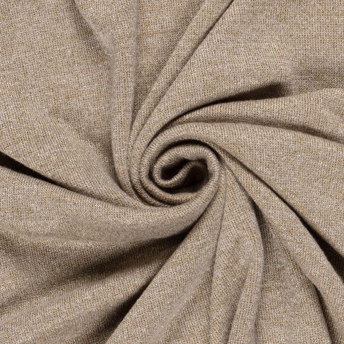 Tissu Maille Jersey Lurex uni Beige
