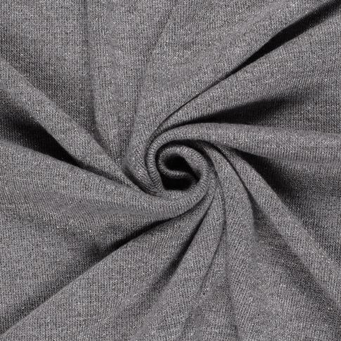 Tissu Maille Jersey Lurex uni Gris anthracite