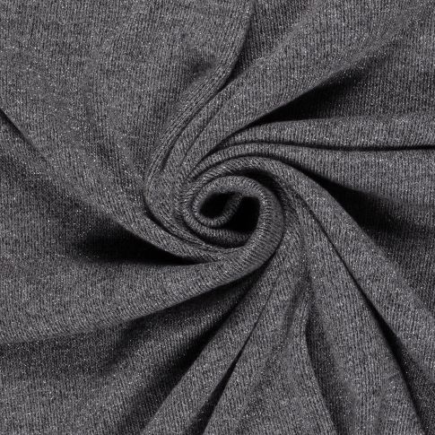 Tissu Maille Jersey Lurex uni Noir
