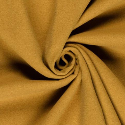 Tissu Drap de manteau  Coeur de Laine uni Ocre
