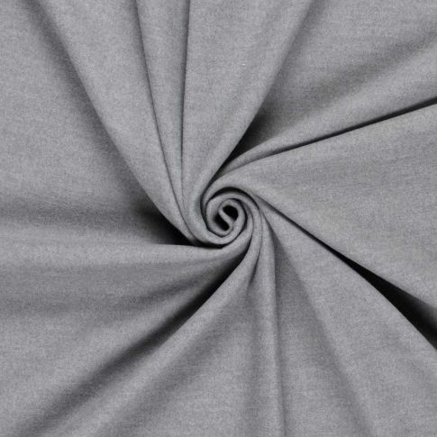 Tissu Drap de manteau  Cœur de Laine uni Gris