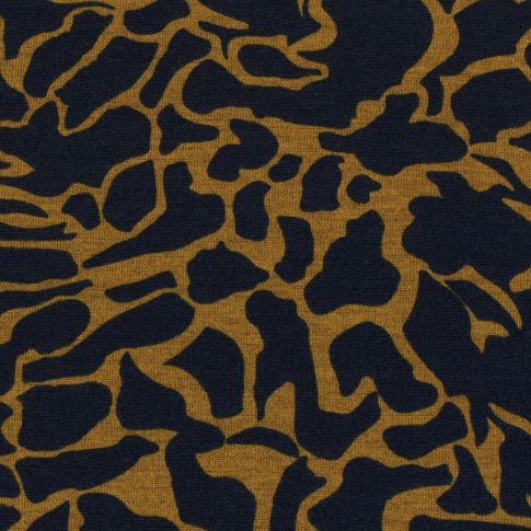Tissu Jersey Polyviscose Motifs destructurés sur fond Bleu marine