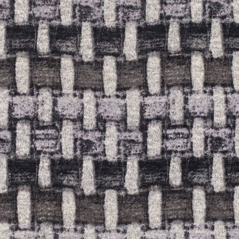 Tissu Maille Jersey Motif Abstrait sur fond Gris