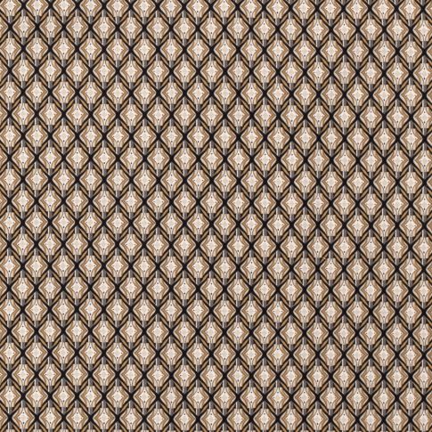 Tissu Bengaline Viscose motifs abstraits sur fond Noir