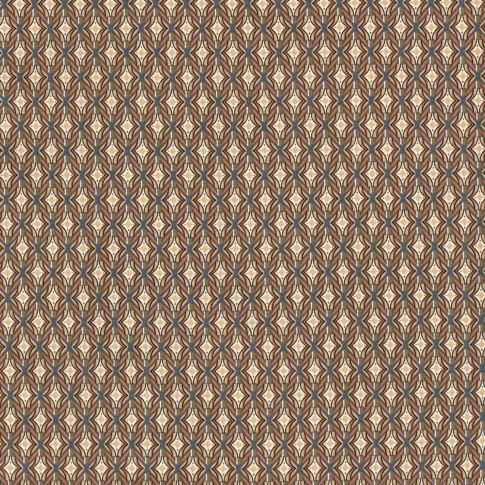 Tissu Bengaline Viscose motifs abstraits sur fond Taupe