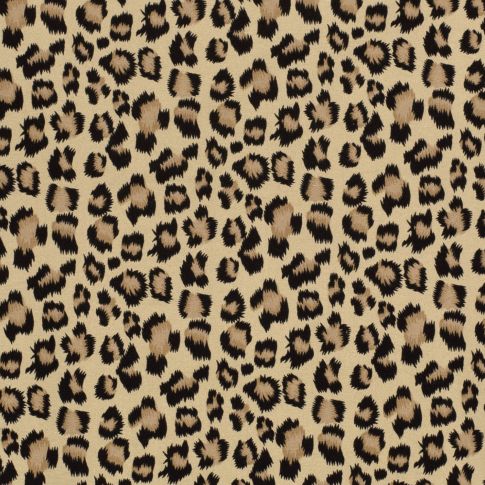 Tissu Bengaline Viscose Léopard sur fond Beige