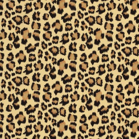 Tissu Bengaline Viscose Léopard sur fond Beige clair