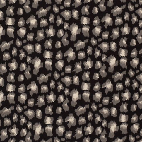 Tissu Bengaline Viscose Léopard sur fond Noir