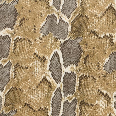 Tissu Suédine extensible Snake sur fond Beige