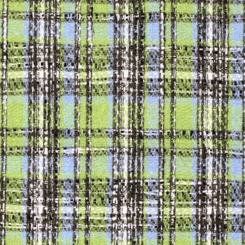 Tissu Jacquard épais Carreaux sur fond Vert