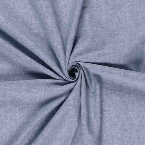 Tissu Lin et coton uni Verona Bleu indigo
