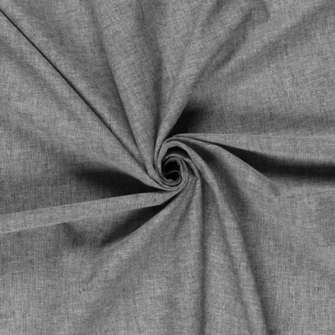 Tissu Chambray Lin coton Gris chiné