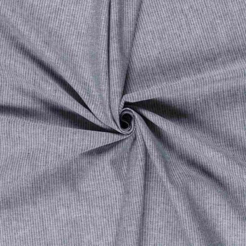 Tissu chambray coton uni Siena Bleu marine