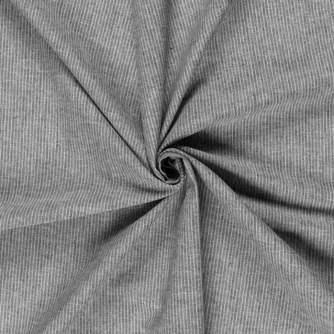Tissu chambray coton uni Siena Noir
