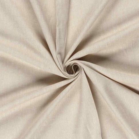 Tissu Chambray Lin Coton Chevrons Ecru