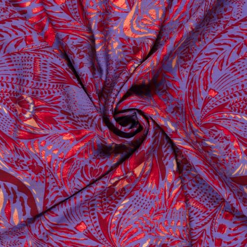 Tissu Crêpe de Viscose Luka sur fond Violet