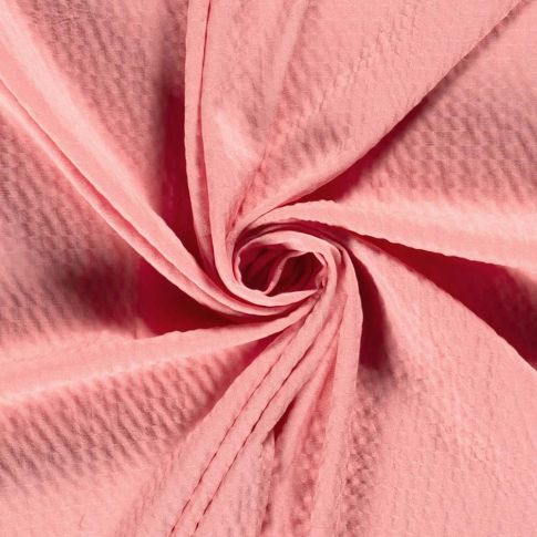 Tissu Viscose Bubble légèrement extensible uni Rose