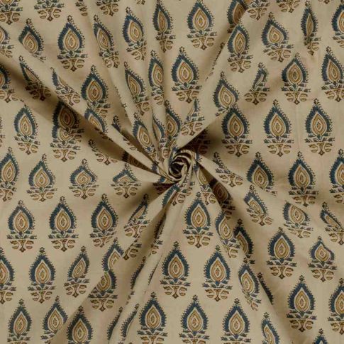 Tissu voile de coton imprimé Orvieto Géométriques sur fond Beige