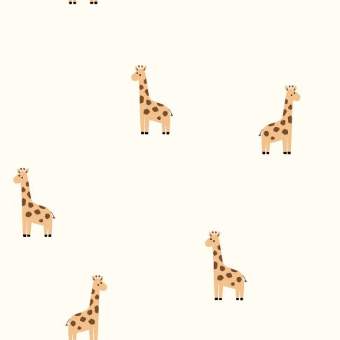 Tissu Jersey Coton LittleBird Girafes sur fond Ecru