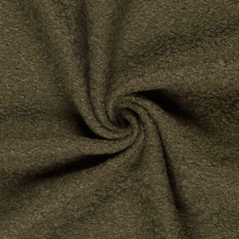 Tissu  Bouclette Astrid Uni Vert olive