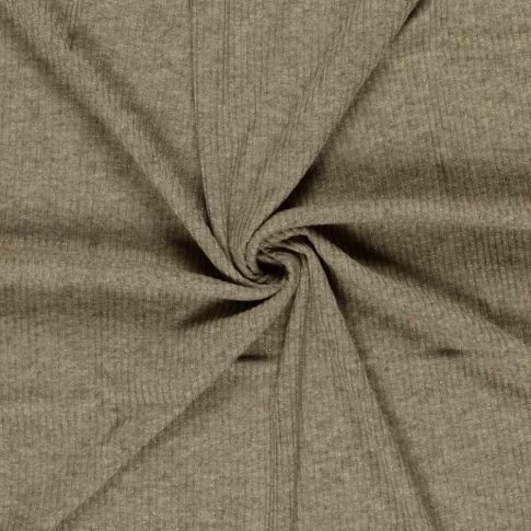 Tissu Maille côtelé Céliane uni  pailleté  Vert kaki