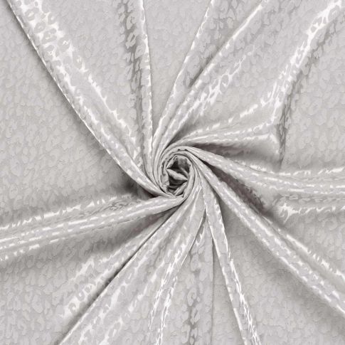 Tissu Jacquard satiné Laura Tâchété sur fond Gris