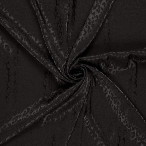 Tissu Jacquard satiné Laura Tâchété sur fond Noir