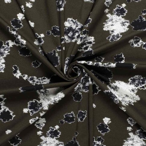 Tissu Jersey Milano  Ponte Di Roma Motifs Abstraits sur fond Gris souris