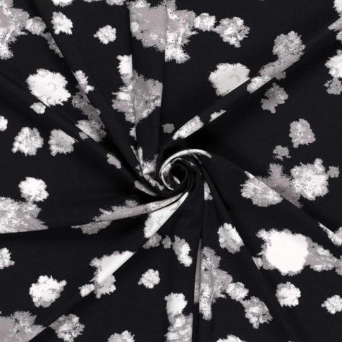 Tissu Jersey Milano  Ponte Di Roma Motifs Abstraits sur fond Noir