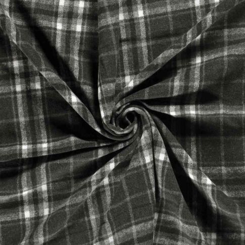 Tissu Jacquard brossé Joseph Carreaux sur fond Gris foncé