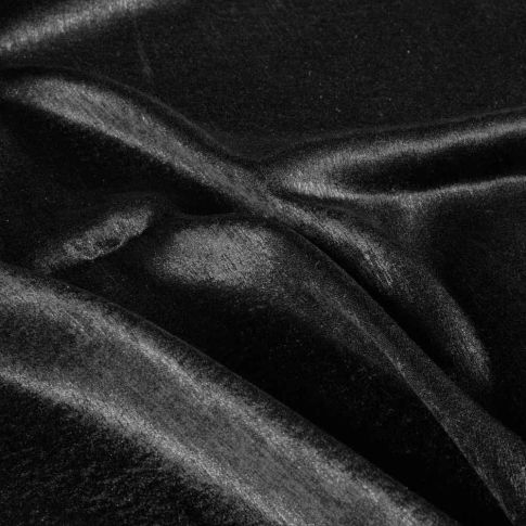 Tissu Velours satiné Eclipse  extensible uni  Noir