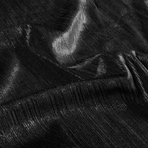 Tissu Lamé strié Cassiope extensible uni Noir